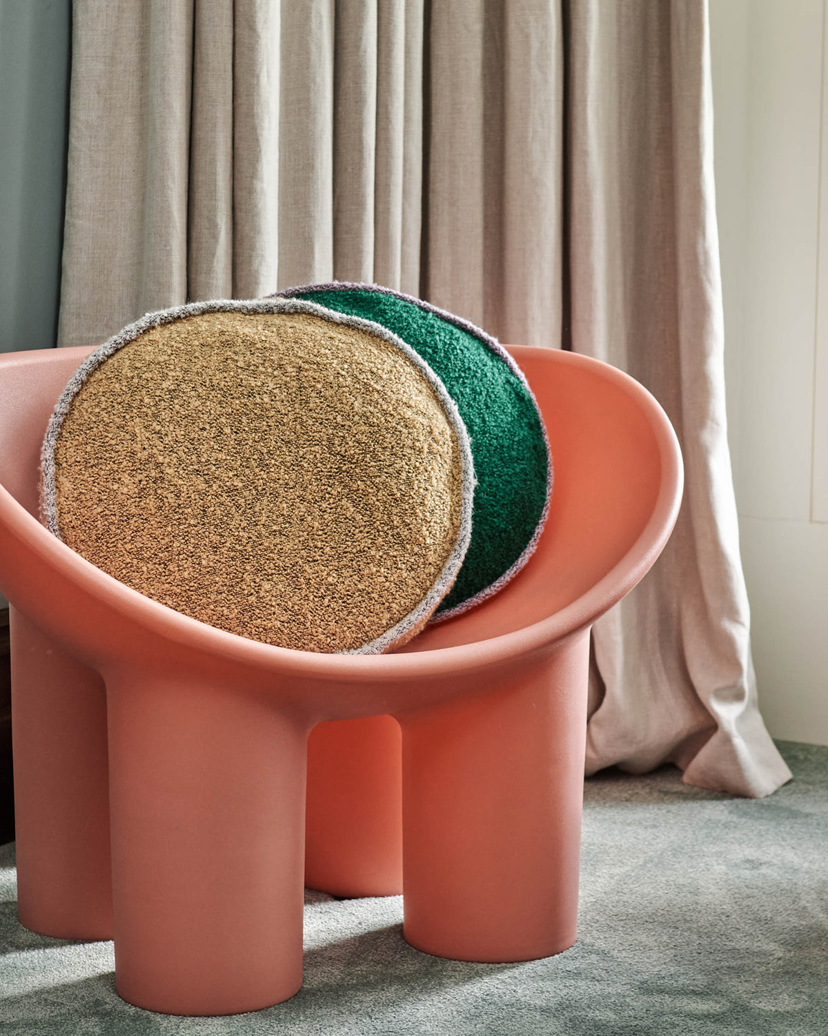 Kip & Co APRICOT DELIGHT ROUND BOUCLE CUSHION | The Ivy Plant Studio