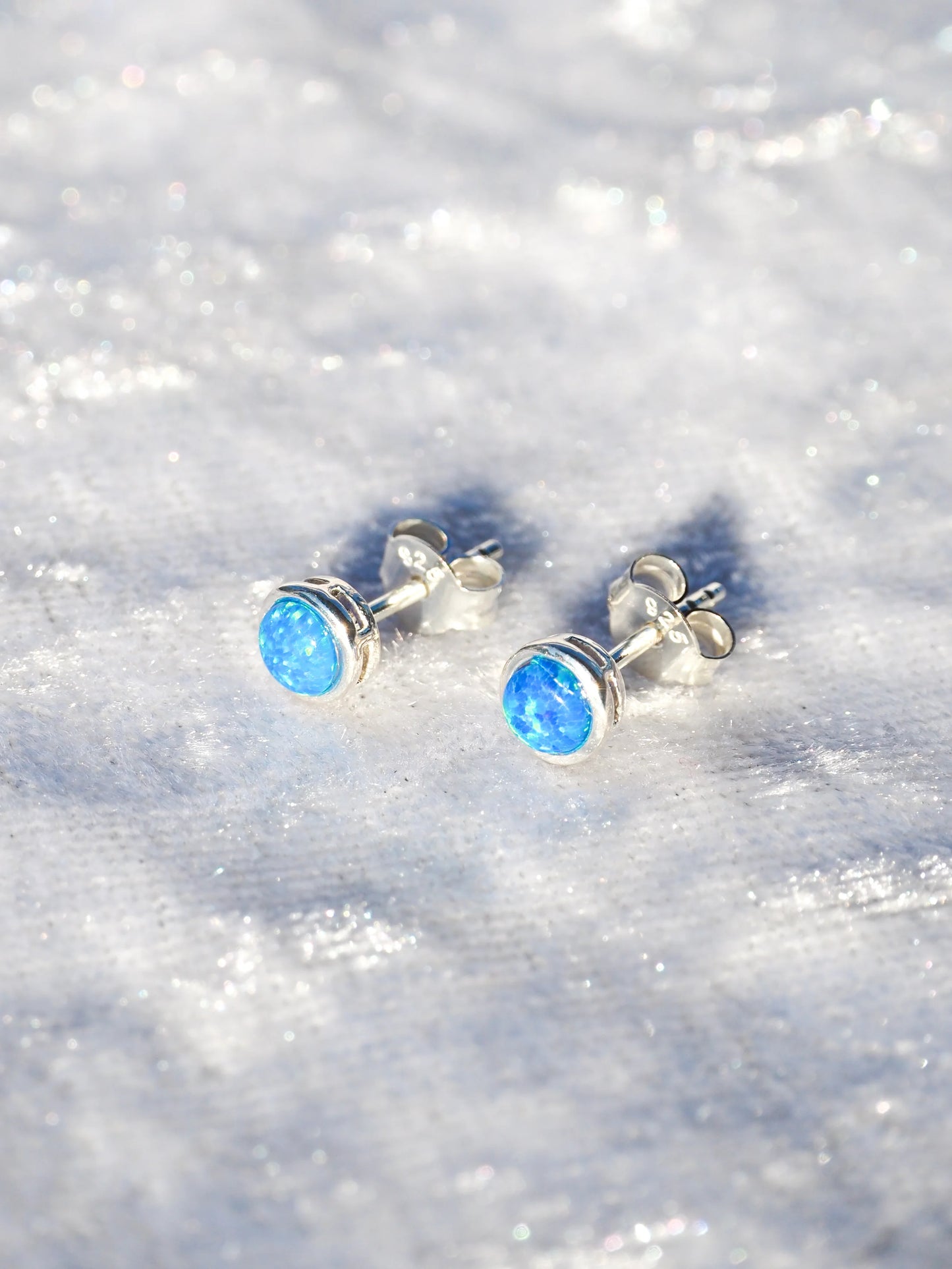 Alesi Creative Blue Opal Studs Silver | The Ivy Plant Studio