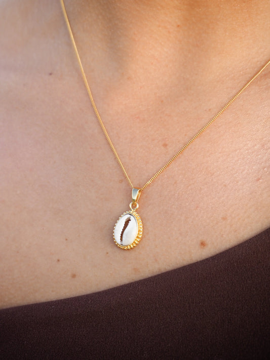 Alesi Creative Cowrie Necklace Gold | The Ivy Plant Studio