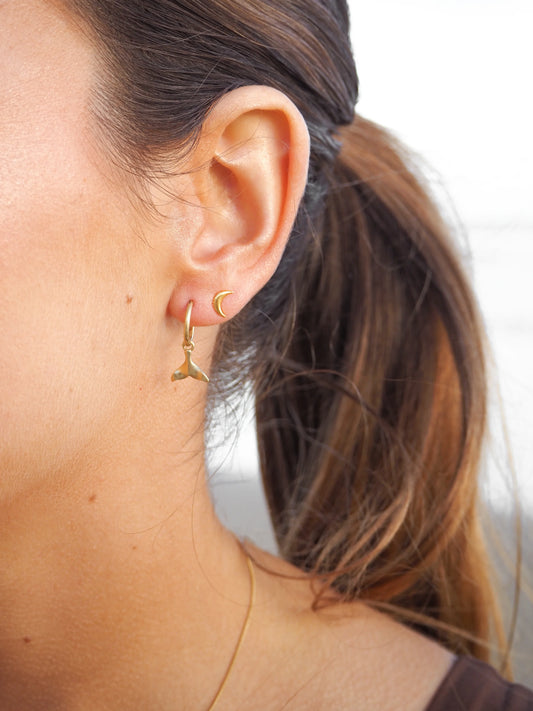Alesi Creative Whale Tail Hoops Gold | The Ivy Plant Studio