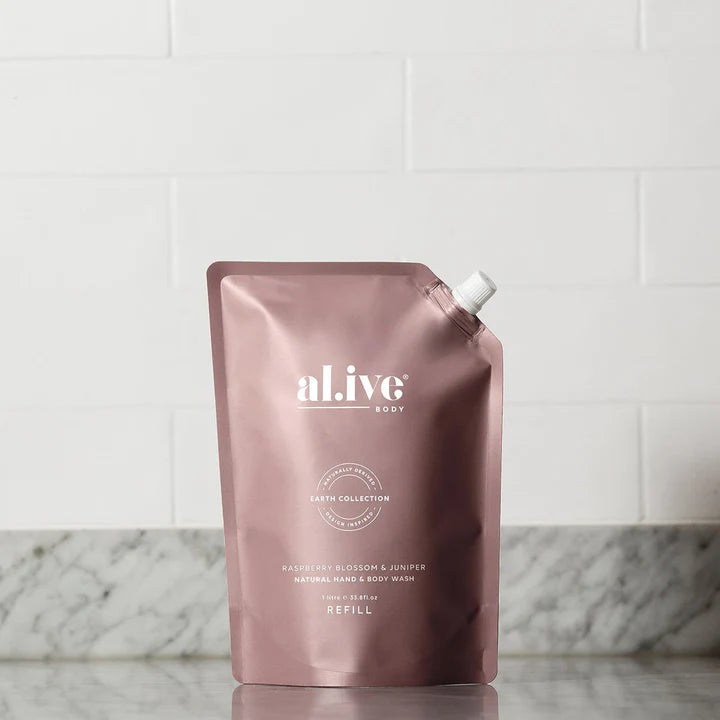 Alive Body 1 Ltr Wash Refill - Raspberry Blossom & Juniper | The Ivy Plant Studio