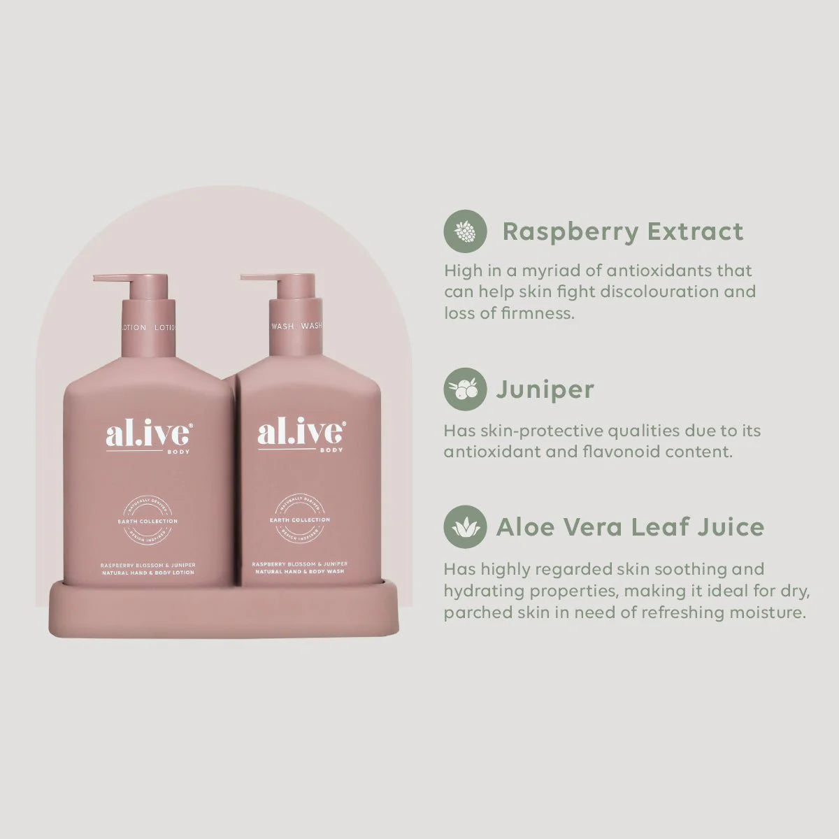Alive Body Raspberry Blossom & Juniper Duo | The Ivy Plant Studio