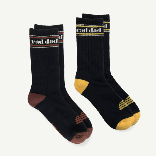 BANABAE RAD DAD ORGANIC COTTON CREW SOCK PACK - MENS BLACK COMBO THE IVY PLANT STUDIO 