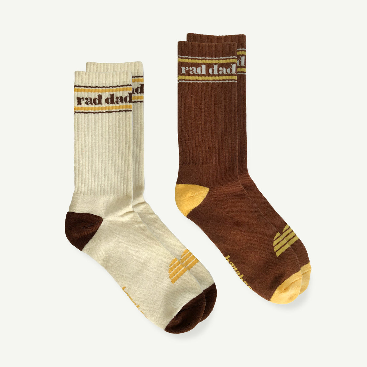 BANABAE RAD DAD ORGANIC COTTON CREW SOCK PACK - MENS NATURAL AND BROWN | THE IVY PLANT STUDIO 