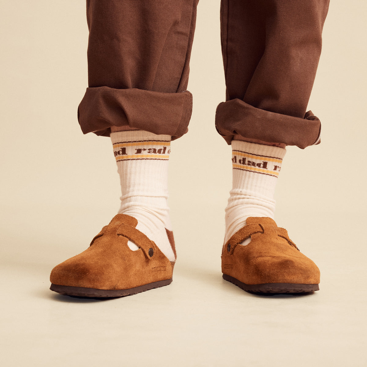 BANABAE RAD DAD ORGANIC COTTON CREW SOCK PACK - MENS NATURAL AND BROWN | THE IVY PLANT STUDIO 