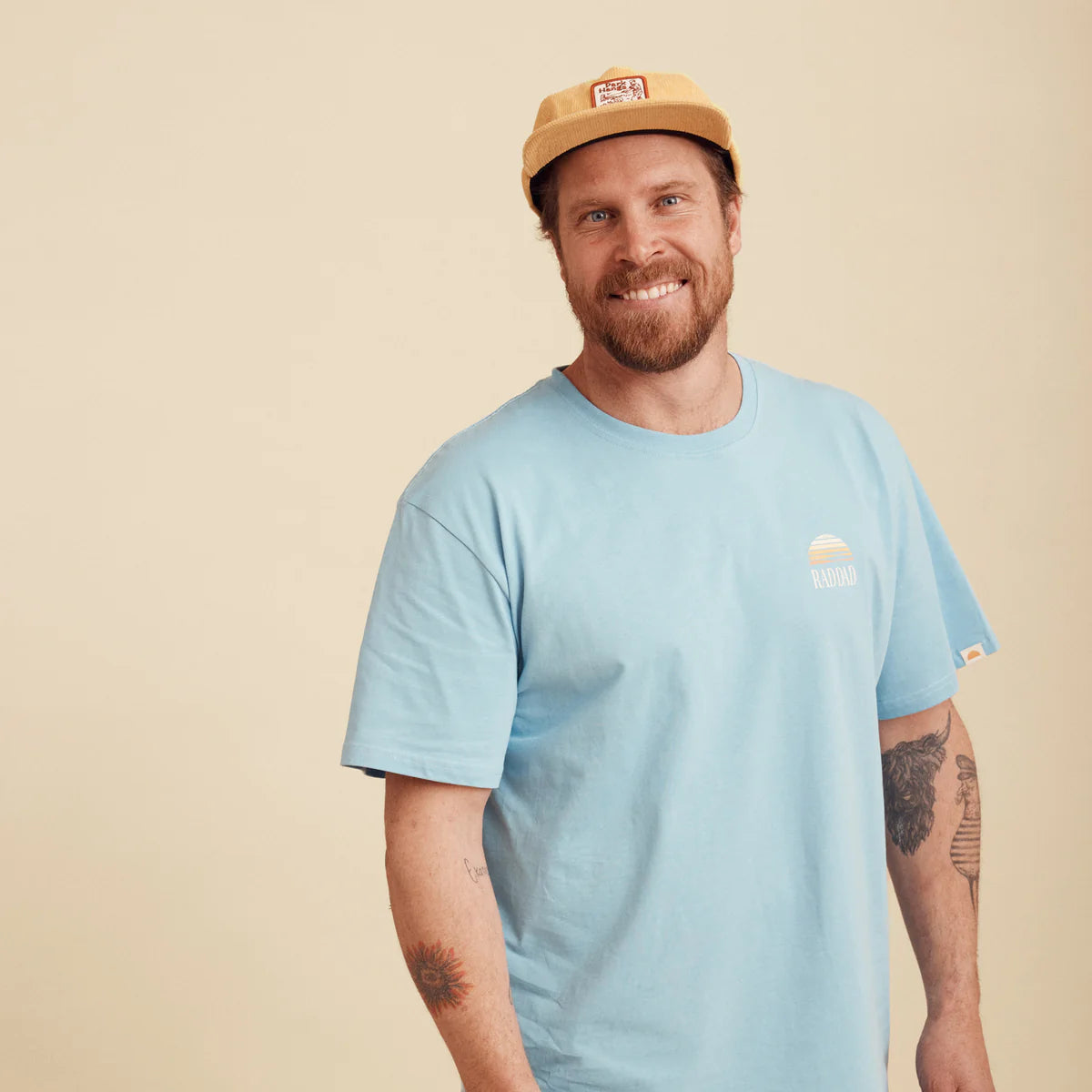 BANABAE RAD DAD ORGANIC COTTON FLOW TEE - BLUE | THE IVY PLANT STUDIO 