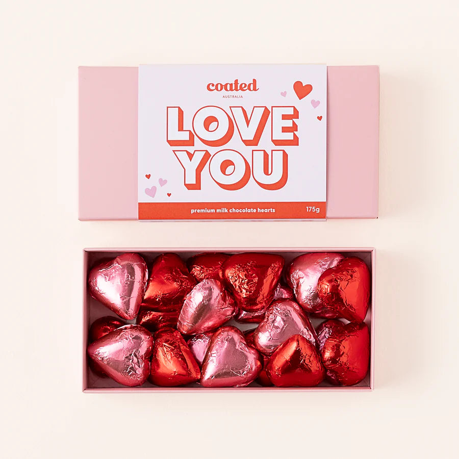 Coated Love You Gift Box with Milk Chocolate Hearts | The Ivy Plant Studio