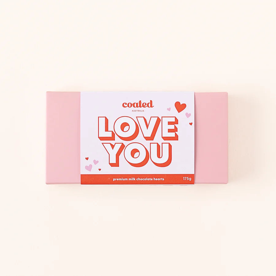 Coated Love You Gift Box with Milk Chocolate Hearts | The Ivy Plant Studio