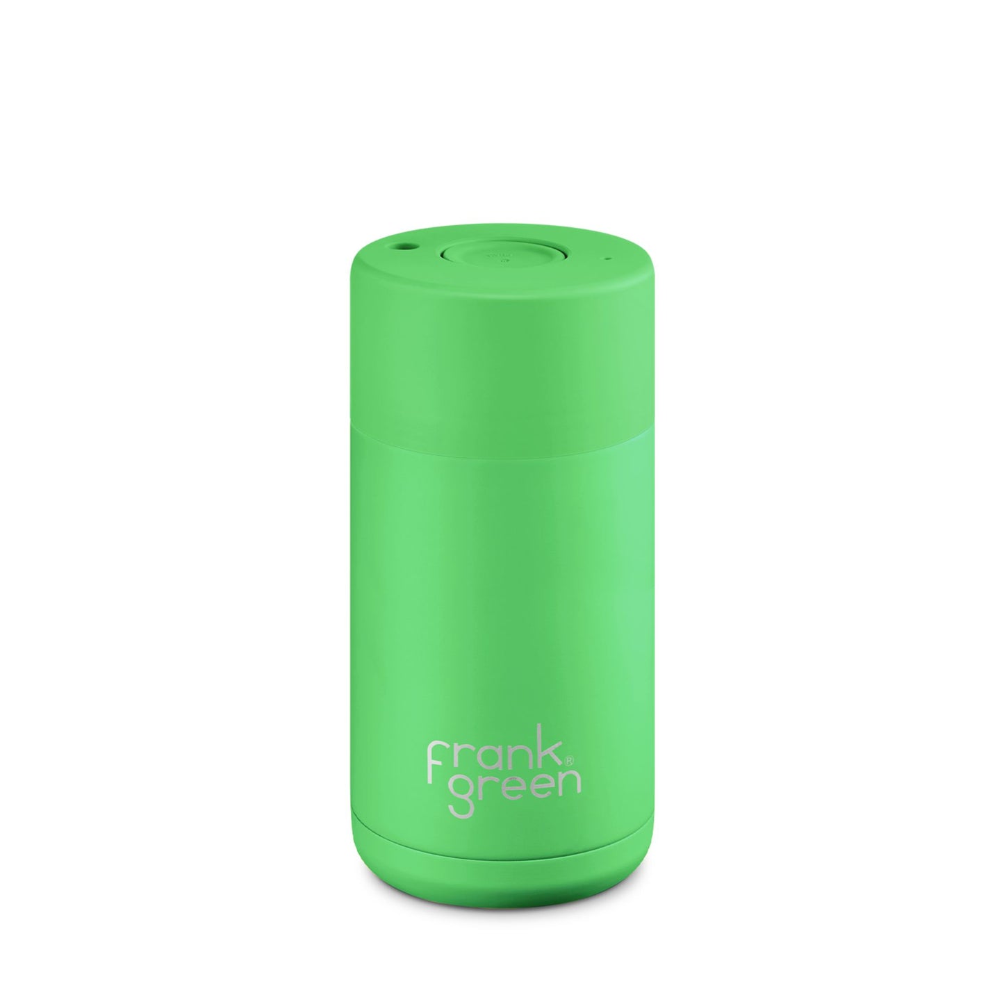 Frank Green 355ml Neon Green Push Button Reusable Cup  | The Ivy Plant Studio 