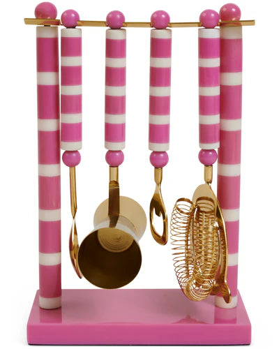 KIP & CO GYPSY ROSE STRIPE RESIN BAR TOOL SET | THE IVY PLANT STUDIO