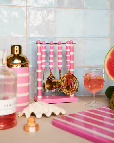 KIP & CO GYPSY ROSE STRIPE RESIN BAR TOOL SET | THE IVY PLANT STUDIO