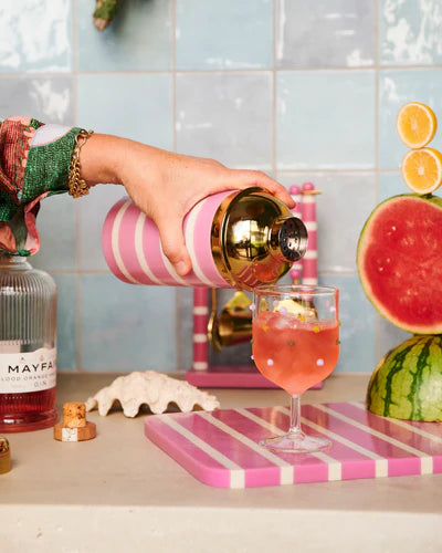 KIP & CO GYPSY ROSE STRIPE RESIN COCKTAIL SHAKER | THE IVY PLANT STUDIO