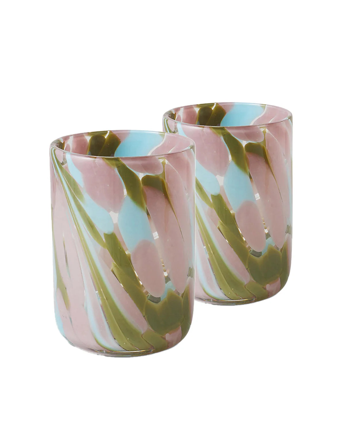 Kip & Co MONSOON SWIRL LARGE TUMBLER GLASS 2P SET | The Ivy Plant Studio