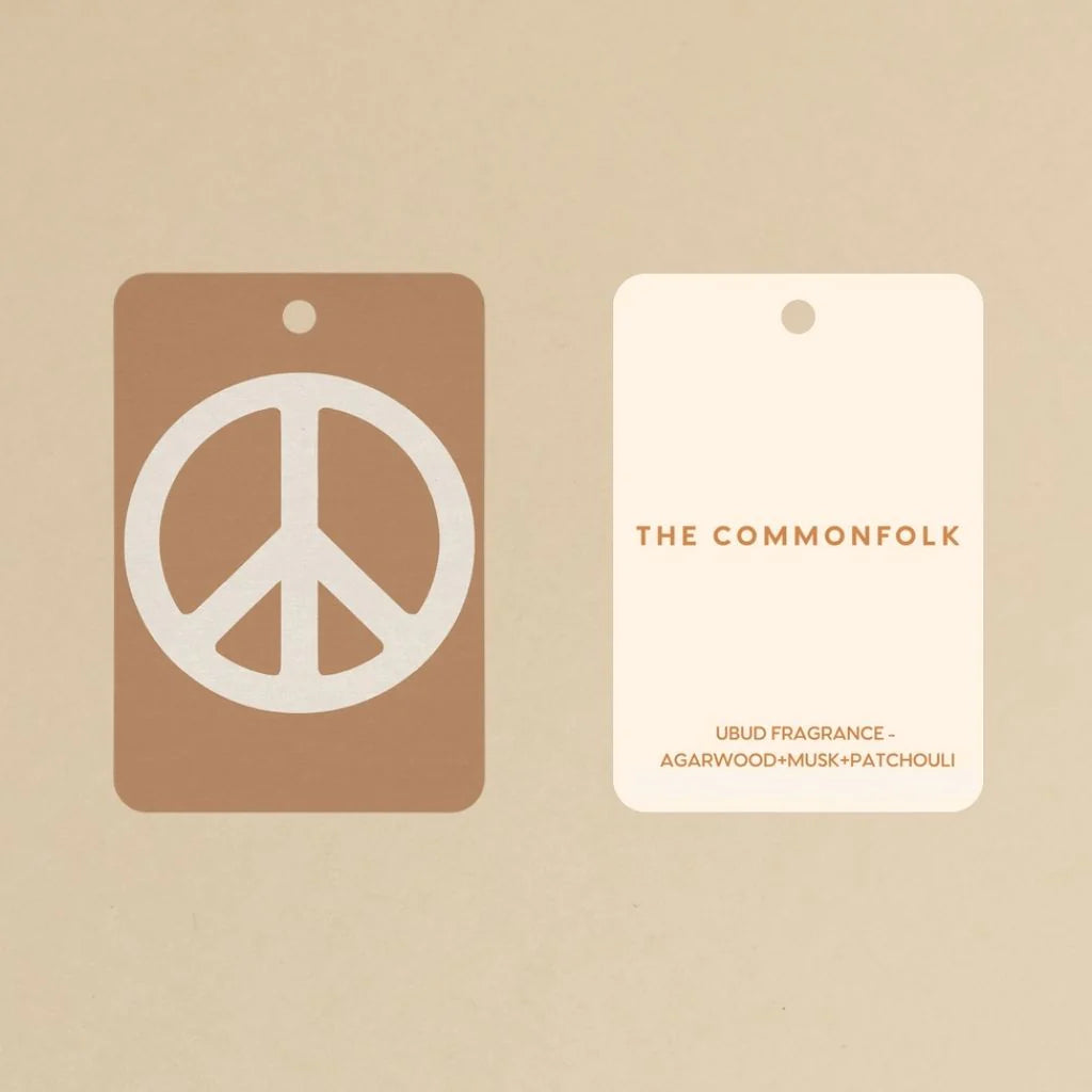 The Commonfolk Collective Peace Sign / Tan Air Freshener - Ubud | The Ivy Plant Studio 