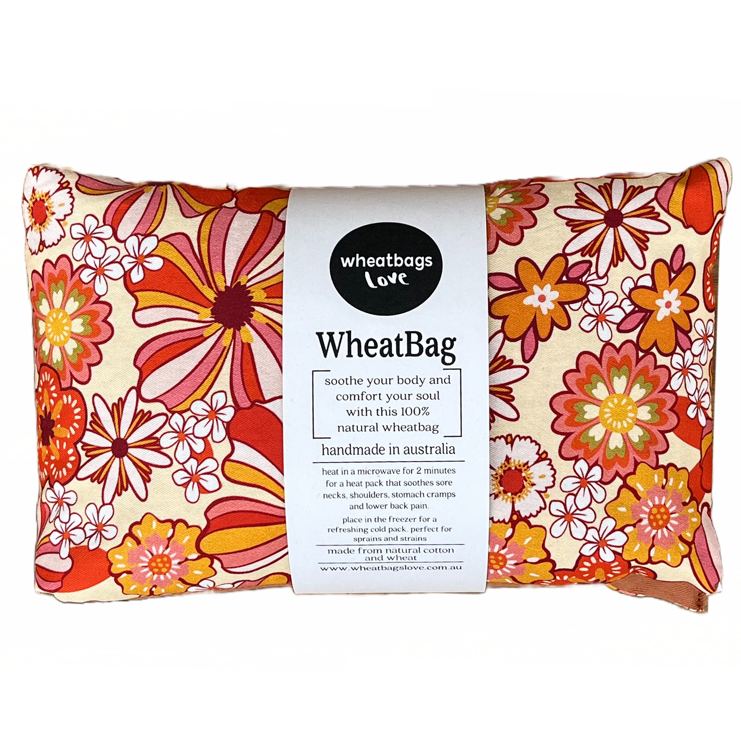 Wheatbags Love WHEATBAG GROOVY FLOWERS ORANGE | THE IVY PLANT STUDIO