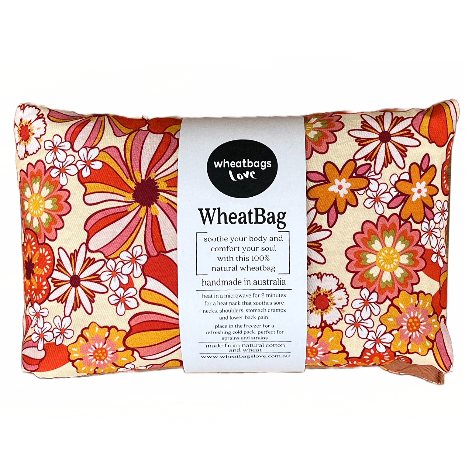 Wheatbags Love WHEATBAG GROOVY FLOWERS ORANGE | THE IVY PLANT STUDIO